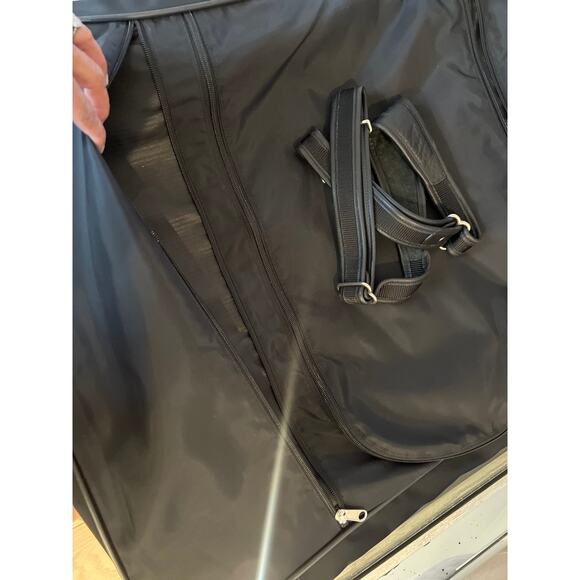 RARE Vintage Coach Garmet Bag Leather Trim Lots of Pockets - Picture 11 of 16